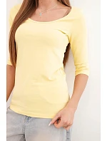 Halenka kulatý výstřih žlutá Halenka kulatý výstřih žlutá