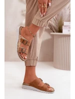 Dámské Pohodlné Sandały S Přezkami Hnědé Inblu CN000033
