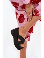 Dámské Pantofle Na Klínovém Podpatku A Platformě Černé Sevolee Dámské Pantofle Na Klínovém Podpatku A Platformě Černé Sevolee