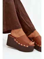 Dámské nazouváky na platformě s přezkami Camel Mareline