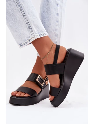 Dámské sandály na platformě s ozdobným detailem Černé Nelira