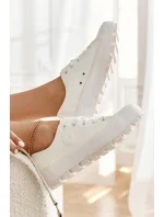 Módní lakované tenisky Big Star KK274045 Bílá Módní lakované tenisky Big Star KK274045 Bílá