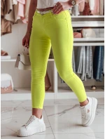 Dámské úzké kalhoty s páskem VIVASKIN žlutá FashionStreet UY2461