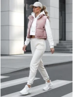 Dámská prošívaná růžová vesta FashionStreet TY5199 Dámská prošívaná růžová vesta FashionStreet TY5199