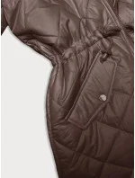 Oboustranná dámská prošívaná bunda - kožíšek v barvě coffee (H-897-89)