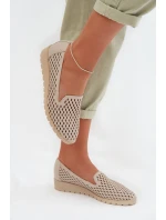 Dámské perforované polobotky Béžové Flariette