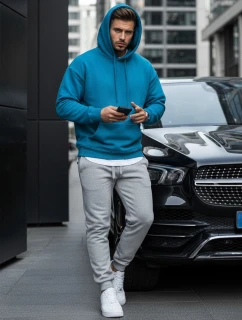 Pánská světle modrá mikina s kapucí FashionStreet BX5108