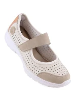 Pohodlná ažurová polobotka Rieker W RKR575A béžová