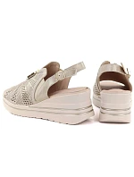 Dámské kožené sandály na platformě koturn gold M.Daszynski 25144-4