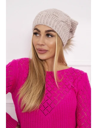 Sandra K210 světle béžová fleecová čepice