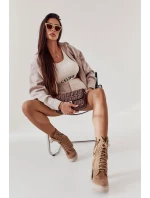 Semišové šněrovací boty Lewski Shoes 3244 / G Béžove