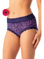 Dámské kalhotky 2PACK LPC 547 Tmavě modrá / Růžová vzor - Key Dámské kalhotky 2PACK LPC 547 Tmavě modrá / Růžová vzor - Key