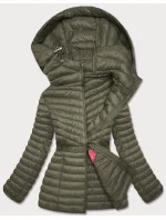 Vypasovaná dámská bunda v khaki barvě (GT-212) Vypasovaná dámská bunda v khaki barvě (GT-212)