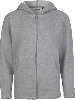 Neutral O 13301 Dětská mikina s kapucí z bio bavlny 77.1331 sport grey