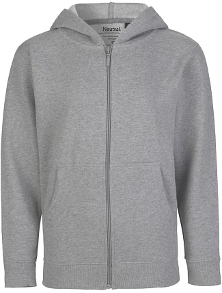 Neutral O 13301 Dětská mikina s kapucí z bio bavlny 77.1331 sport grey