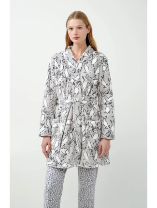 Vamp - Šedý župan s potiskem králíčka 21462 - Vamp Vamp - Šedý župan s potiskem králíčka 21462 - Vamp