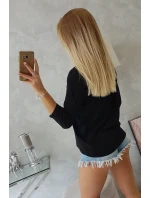 Halenka s 3D grafikou plameňáka černá Halenka s 3D grafikou plameňáka černá