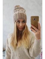 Milano fleecová čepice K203 ecru melange+dark beige Milano fleecová čepice K203 ecru melange+dark beige