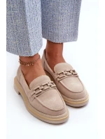 Semišové dámské mokasíny S.Barski HX52-222 Béžová