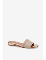 Dámské Sandály Na Plochém Podpatku Zlaté Fexxy Dámské Sandály Na Plochém Podpatku Zlaté Fexxy