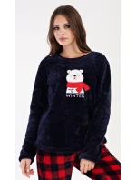 Dámské pyžamo dlouhé Méďa se šálou