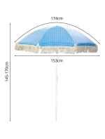 PLÁŽOVÝ A ZAHRADNÍ SLUNEČNÍK SE STŘAPCI 174 CM MODRÝ