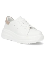 Dámské kožené polobotky na platformě bílé Filippo DP6739