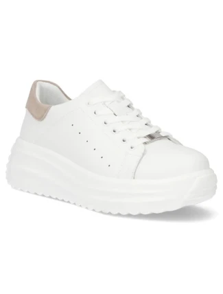 Dámské kožené polobotky na platformě bílé Filippo DP6739