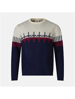 SVETR ROSSIGNOL PATTERNED CN SWEATER, tmavě modrý