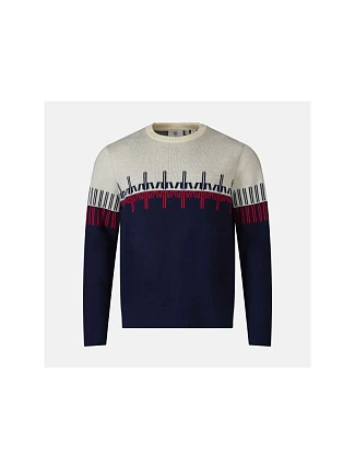 SVETR ROSSIGNOL PATTERNED CN SWEATER, tmavě modrý SVETR ROSSIGNOL PATTERNED CN SWEATER, tmavě modrý