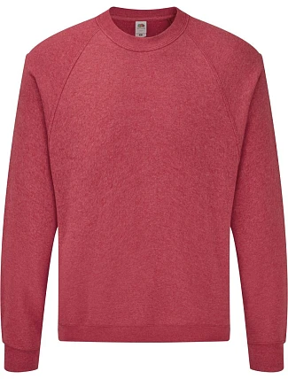 Fruit of the Loom Classic Raglan Sweat Raglánová mikina 16.2216 vintage heather red