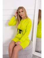 Zateplené šaty s ozdobným páskem pistácie Zateplené šaty s ozdobným páskem pistácie