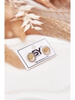 Nerezové ocelové náušnice kruhy se zirkony zlaté