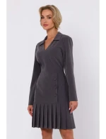M752 Šaty se skládaným spodním lemem - tmavě šedé M752 Šaty se skládaným spodním lemem - tmavě šedé