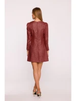 M870 Tweed mini šaty - bordó