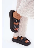 Dámské pěnové pantofle na platformě – černé