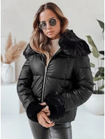 Dámská krátká bunda s kožešinou černá FashionStreet TY5067