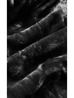 Černá dámská zimní bunda s podšívkou z mechovité kožešiny (b537-1) Černá dámská zimní bunda s podšívkou z mechovité kožešiny (b537-1)