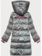 Šedá dámská zimní bunda s barevnými vsadkami (CAN-594) Šedá dámská zimní bunda s barevnými vsadkami (CAN-594)