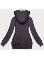 Tmavě fialová hladká dámská rozepínací mikina (2311)