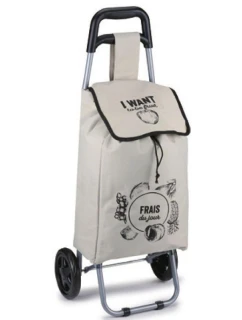 VOZÍK NA KOLEČKÁCH NA NÁKUPNÍ TAŠKY S RÁMEM 25L ŠEDÝ
