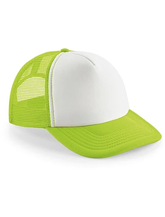 Beechfield B 645B Dětská 5 panelová síťovaná kšiltovka 53.645B lime green/white