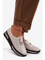 Dámské pohodlné boty z pravé kůže S.Barski LR61-7092 Béžové Dámské pohodlné boty z pravé kůže S.Barski LR61-7092 Béžové