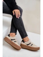 Zazoo N1176 Semišové Tenisky Na Platformě Béžové