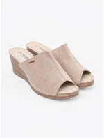 Výborné hnědé  nazouváky dámské platforma