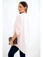 Halenka s delším zadním dílem světlá pudrová růžová