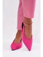 Baleríny s Zlatým Přezkou Eco Semišové Růžové Palerra