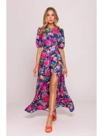 M858 Maxi šaty s otevřenými zády - model 1