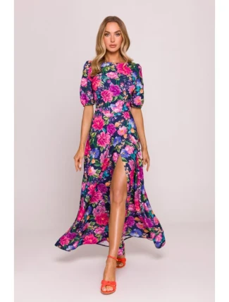 M858 Maxi šaty s otevřenými zády - model 1