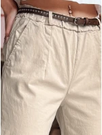 Dámské kalhoty chinos s páskem RELCIX lUY2585 béžové - FashionStreet 